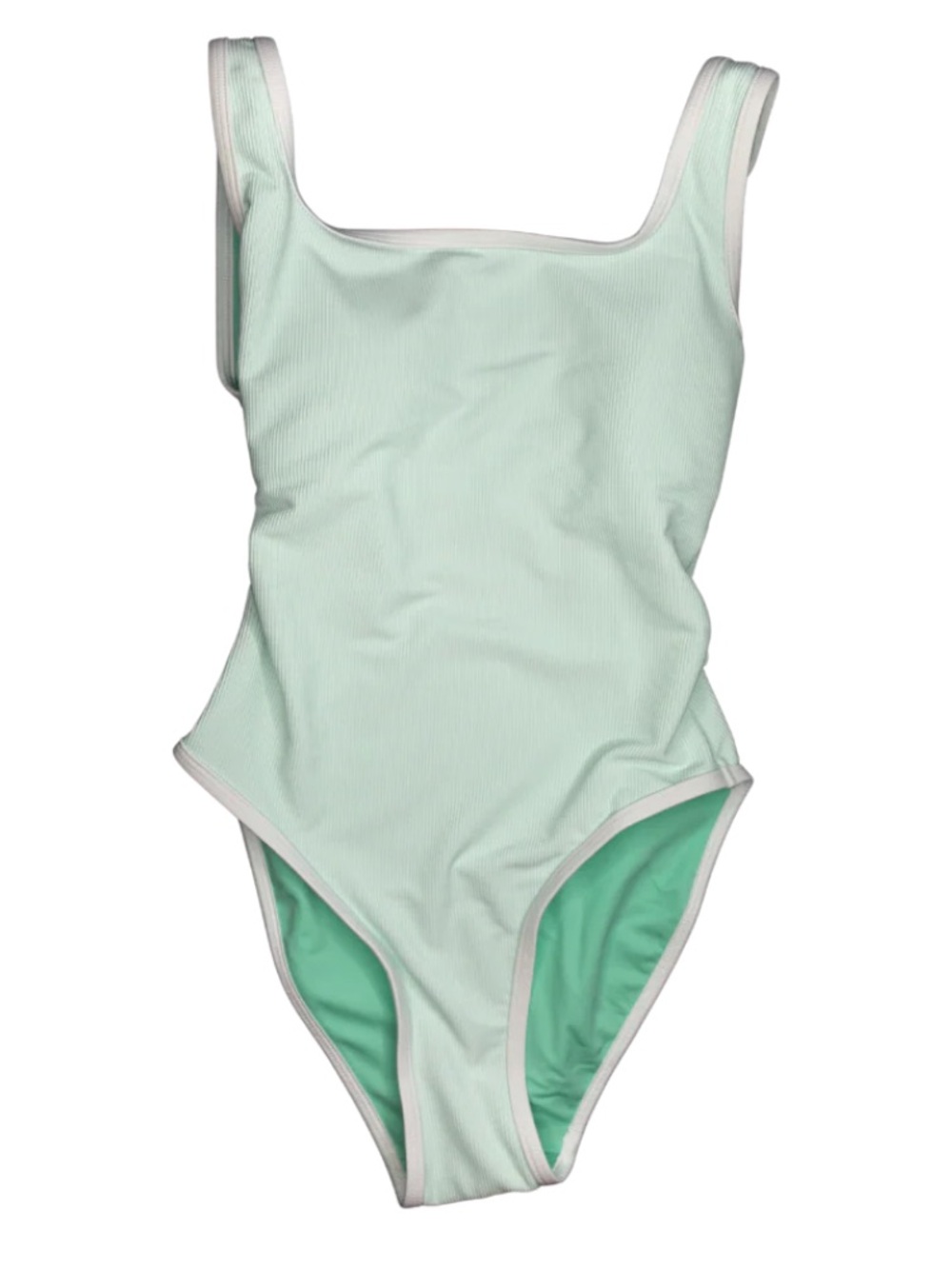 Lain Snow Ocean Isle Mint Ribbed One-Piece Swimsuit with Contrast Trim